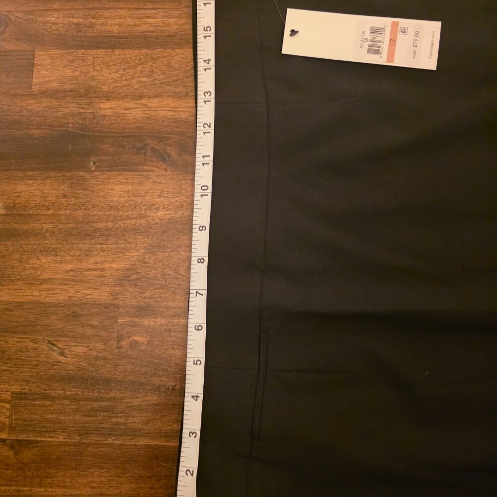 NWT Calvin Klein Black Pencil Skirt Size 12 Office Career S2ST1705 - Picture 6 of 8
